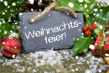 Weihnachtsdeko mit Weihnachtsfeier