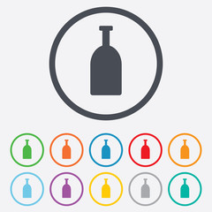 Alcohol sign icon. Drink symbol. Bottle.