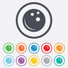 Bowling ball sign icon. Bowl symbol.