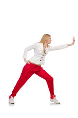 Woman isolated on the white background
