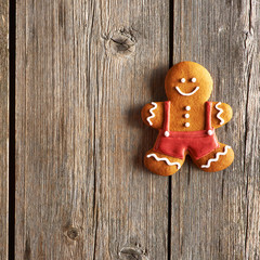 Christmas homemade gingerbread man cookie