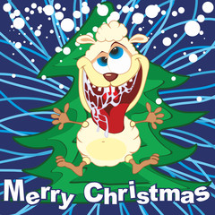 New Year illustration. Merry Christmas greeting card.