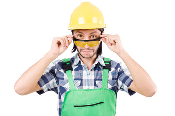 Industrial worker isolated on the white background