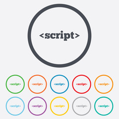 Script sign icon. Javascript code symbol.