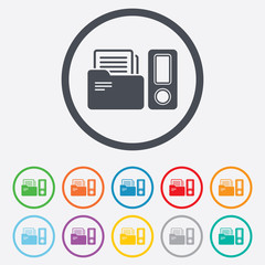 Document folder sign. Accounting binder symbol.