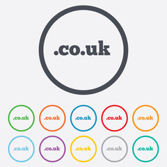 Domain CO.UK sign icon. UK internet subdomain