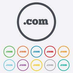 Domain COM sign icon. Top-level internet domain