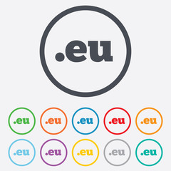 Domain EU sign icon. Top-level internet domain
