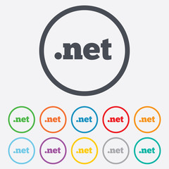 Domain NET sign icon. Top-level internet domain