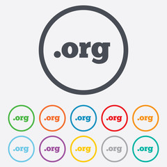 Domain ORG sign icon. Top-level internet domain
