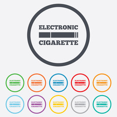 Smoking sign icon. E-Cigarette symbol.