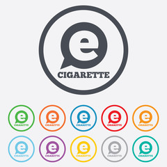 Smoking sign icon. E-Cigarette symbol.