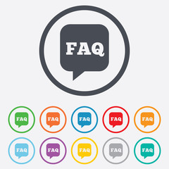 FAQ information sign icon. Help symbol.
