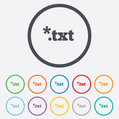 Text file icon. Download txt doc button.