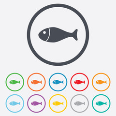 Fish sign icon. Fishing symbol.