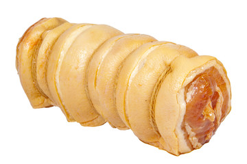 Isolated Rght Side View of Uncooked Rolled Pork Roast