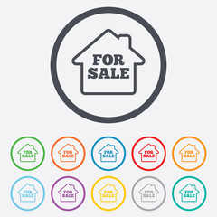 For sale sign icon. Real estate selling.