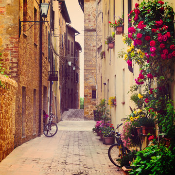 Fototapeta Ulica w Pienzie, Włochy na ścianę