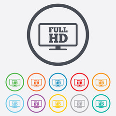 Full hd widescreen tv. High-definition symbol.