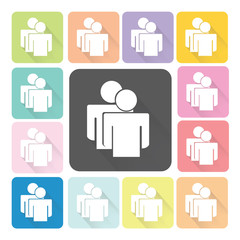 People Icon color set vector illustration