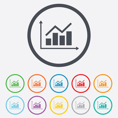 Obraz premium Graph chart sign icon. Diagram symbol.