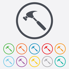 Hammer sign icon. Repair service symbol.