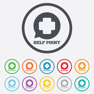 Help point sign icon. Medical cross symbol.
