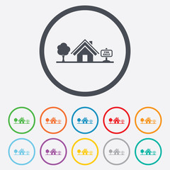Home sign icon. House for sale. Broker symbol.