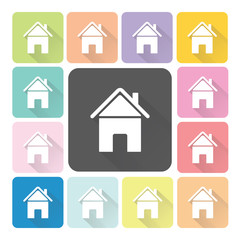 Home Icon color set vector illustration