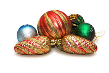 Christmas decorations in festive holiday concept