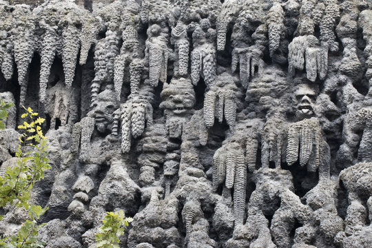artificial creation of stalactite wall Wallenstein Garden Prague