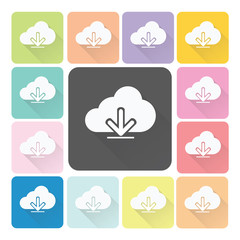 Download Icon color set vector illustration