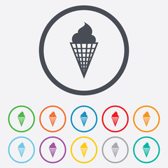 Ice Cream sign icon. Sweet symbol.