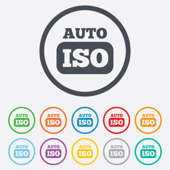 ISO Auto photo camera sign icon. Settings symbol