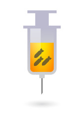 Syringe with a bunch of bombs