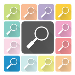 Magnifying glass Icon color set vector illustration