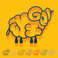 Flat design: sheep