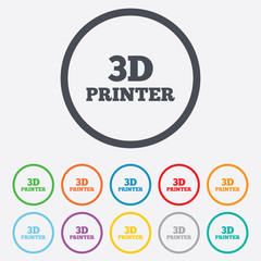 3D Print sign icon. 3d Printing symbol.