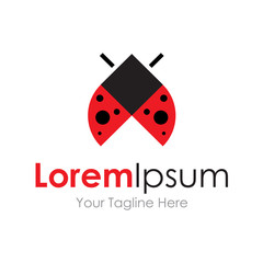Beautiful red ladybug flight icon simple elements logo © maximillion