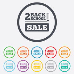 Back to school sign icon. Back 2 school symbol.