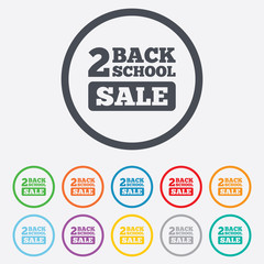 Back to school sign icon. Back 2 school symbol.