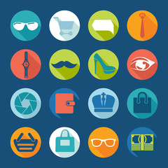 Set of fashion flat icons