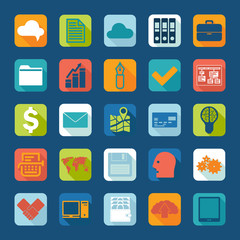 Set of business flat icons