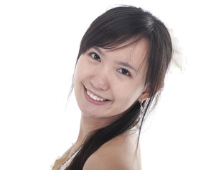 young Asian woman smiling face