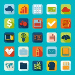 Set of business flat icons