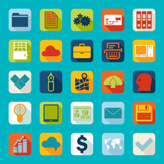 Set of business flat icons