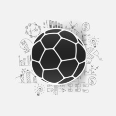 Fototapeta premium Drawing business formulas: ball