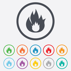 Fire flame sign icon. Fire symbol.