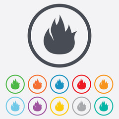 Fire flame sign icon. Fire symbol.