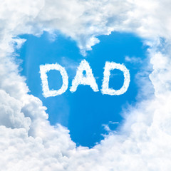 dad word on blue sky
